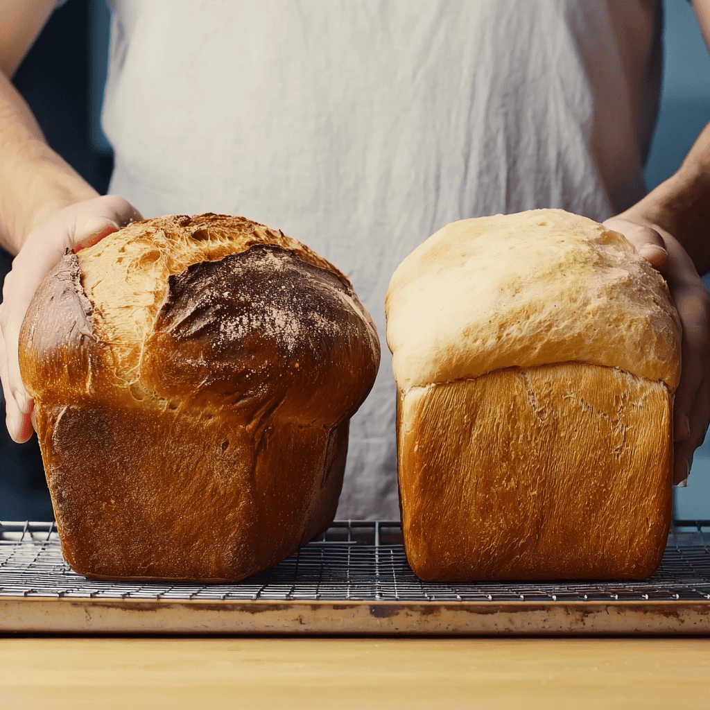 Freshly baked bread loaves on a cooling rack for delicious homemade bread recipes.