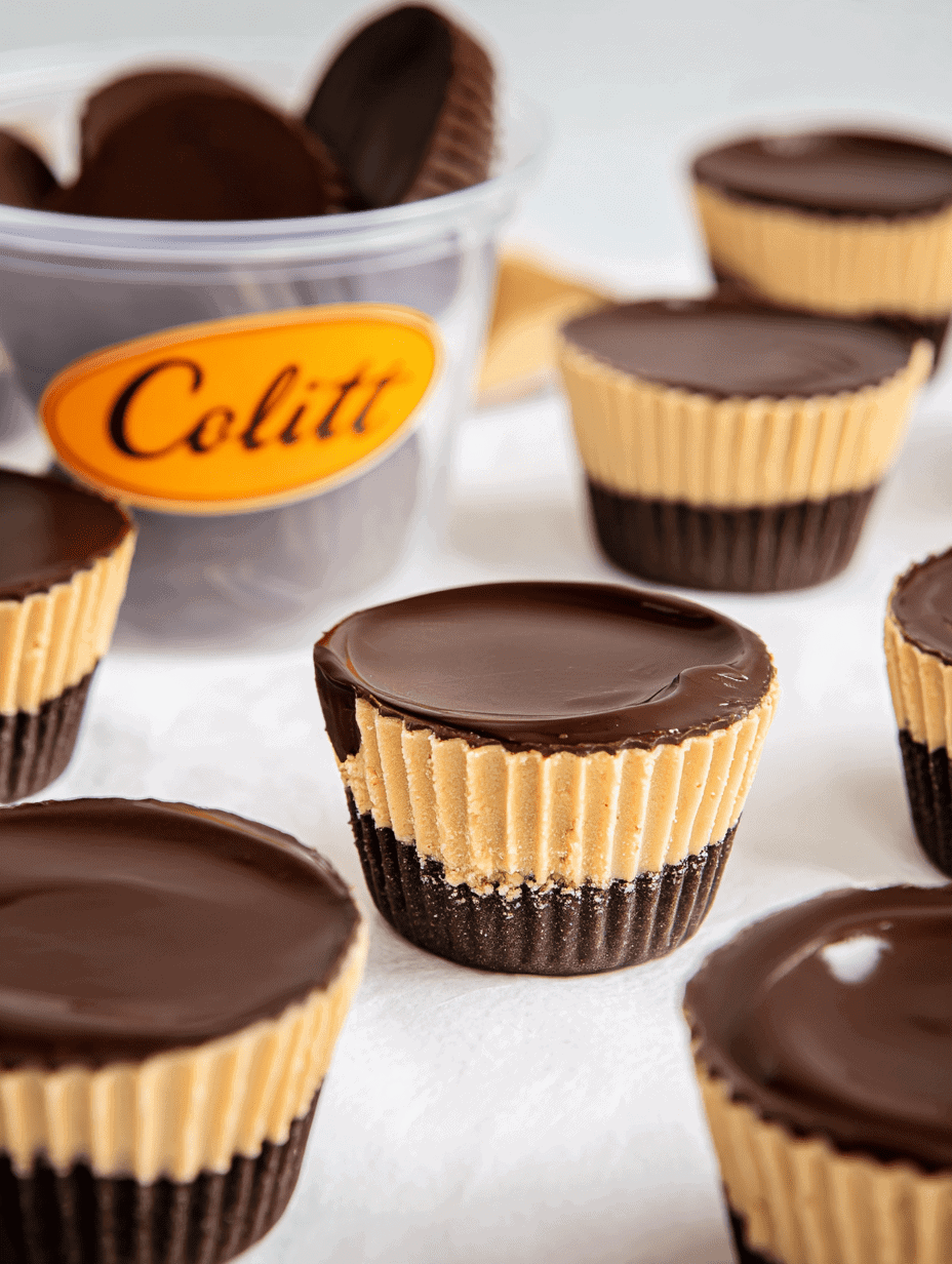Creamy chocolate and peanut butter swirl mini cheesecakes in paper cups.