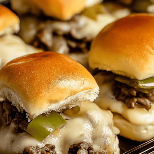Savory cheeseburgers with melted cheese and beef patties on soft buns.