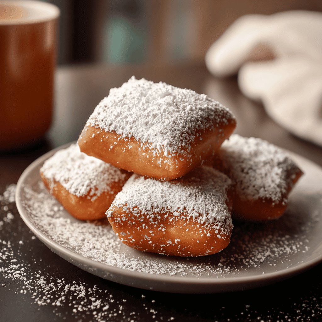 Golden fried dough squares dusted with powdered sugar, perfect for traditional dessert recipes.