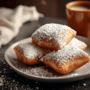 Fluffy Italian cannoli pastries dusted with powdered sugar on a white plate.