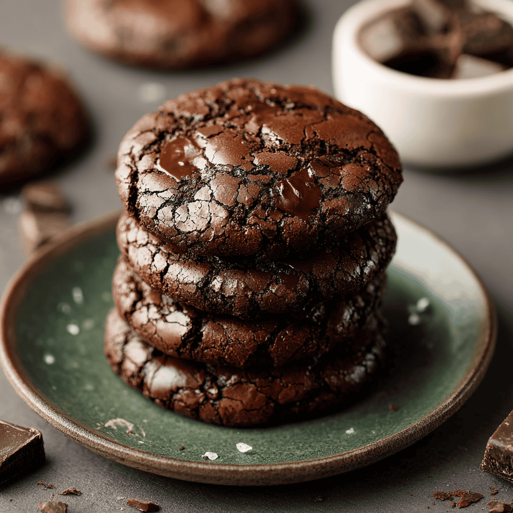 Rich chocolate cookies with gooey centers and cracked crispy tops. Perfect for chocolate lovers and dessert cravings.