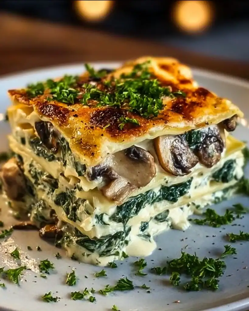 Loaded Veggie White Lasagna recipe with layers of delicious vegetables