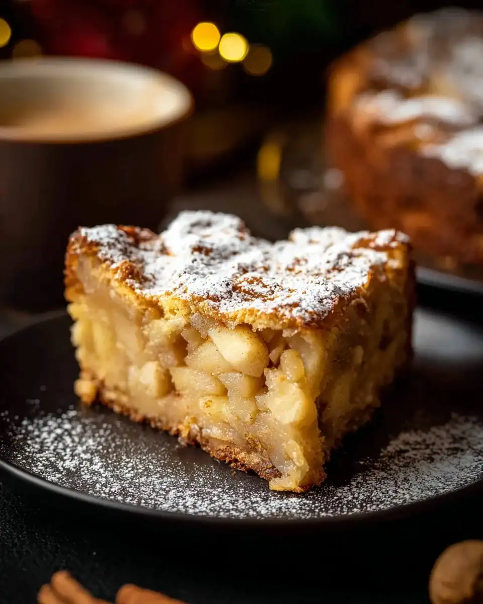 Jamie Oliver's delicious apple pie cake with a golden crust and cinnamon flavor.