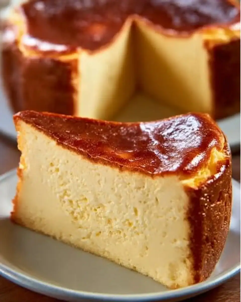 Delicious loaf pan Basque cheesecake with a creamy texture and caramelized top