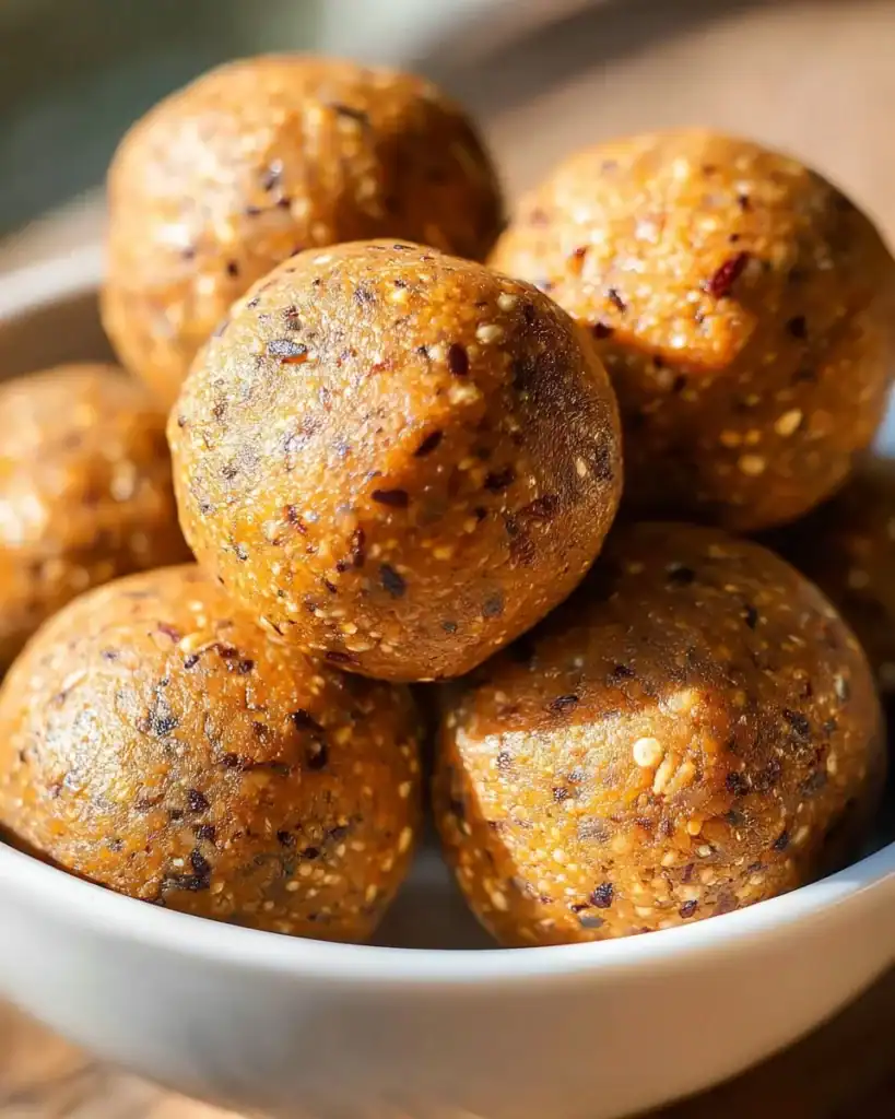 No-bake healthy pumpkin pie energy balls with spices and nuts