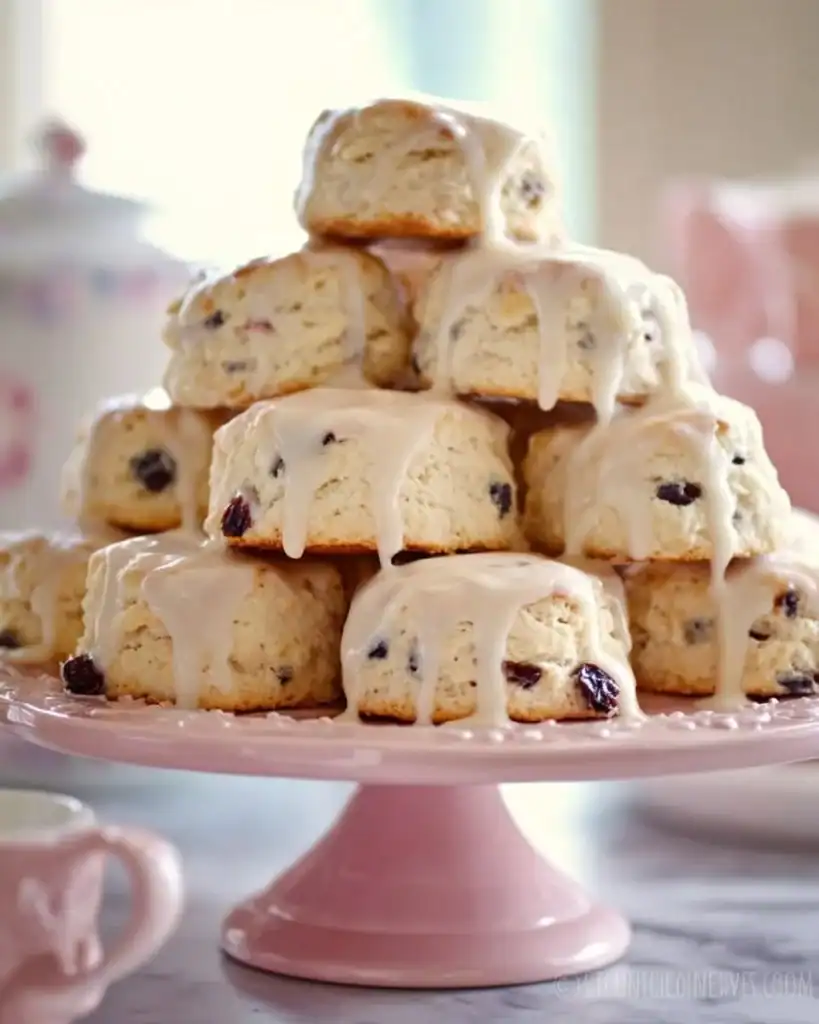 Delicious sweet scones served for a luxurious Downton Abbey-inspired afternoon tea