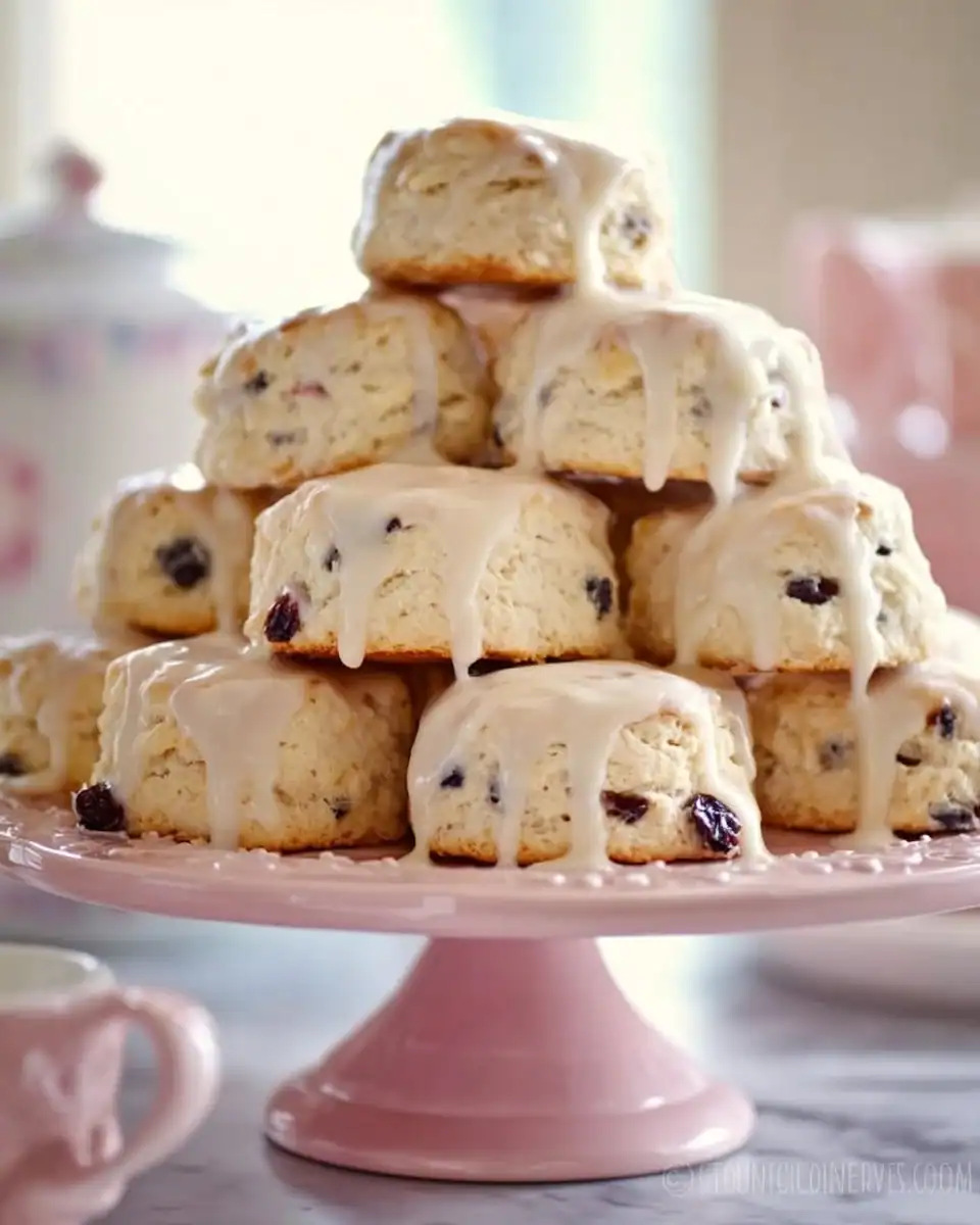 Delicious sweet scones served for a luxurious Downton Abbey-inspired afternoon tea