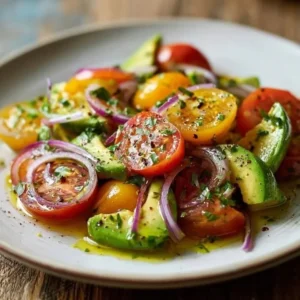 Fresh Avocado Tomato Salad with vibrant colors and healthy ingredients