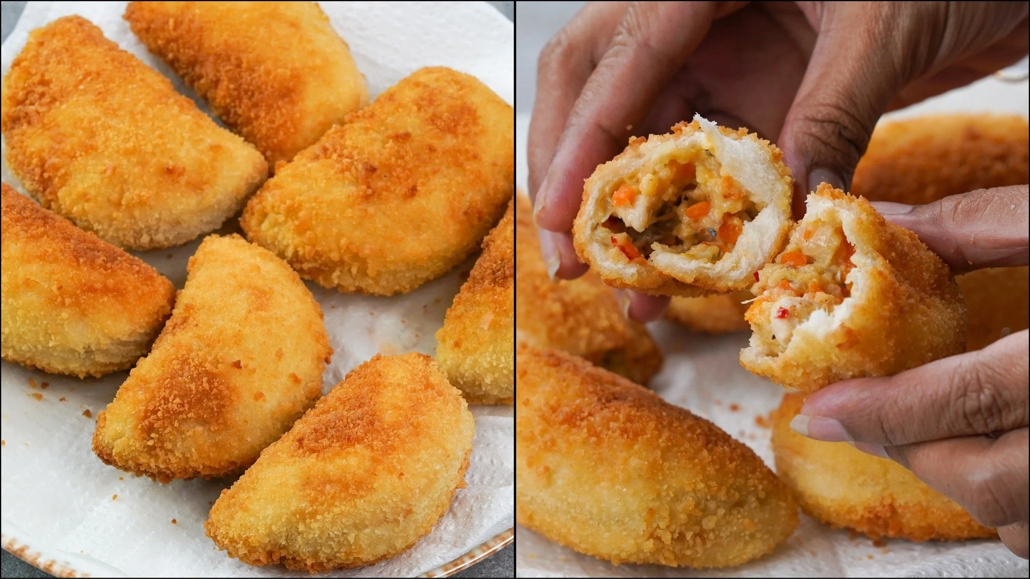 Plate of Chicken Half Moon Bites with dipping sauce