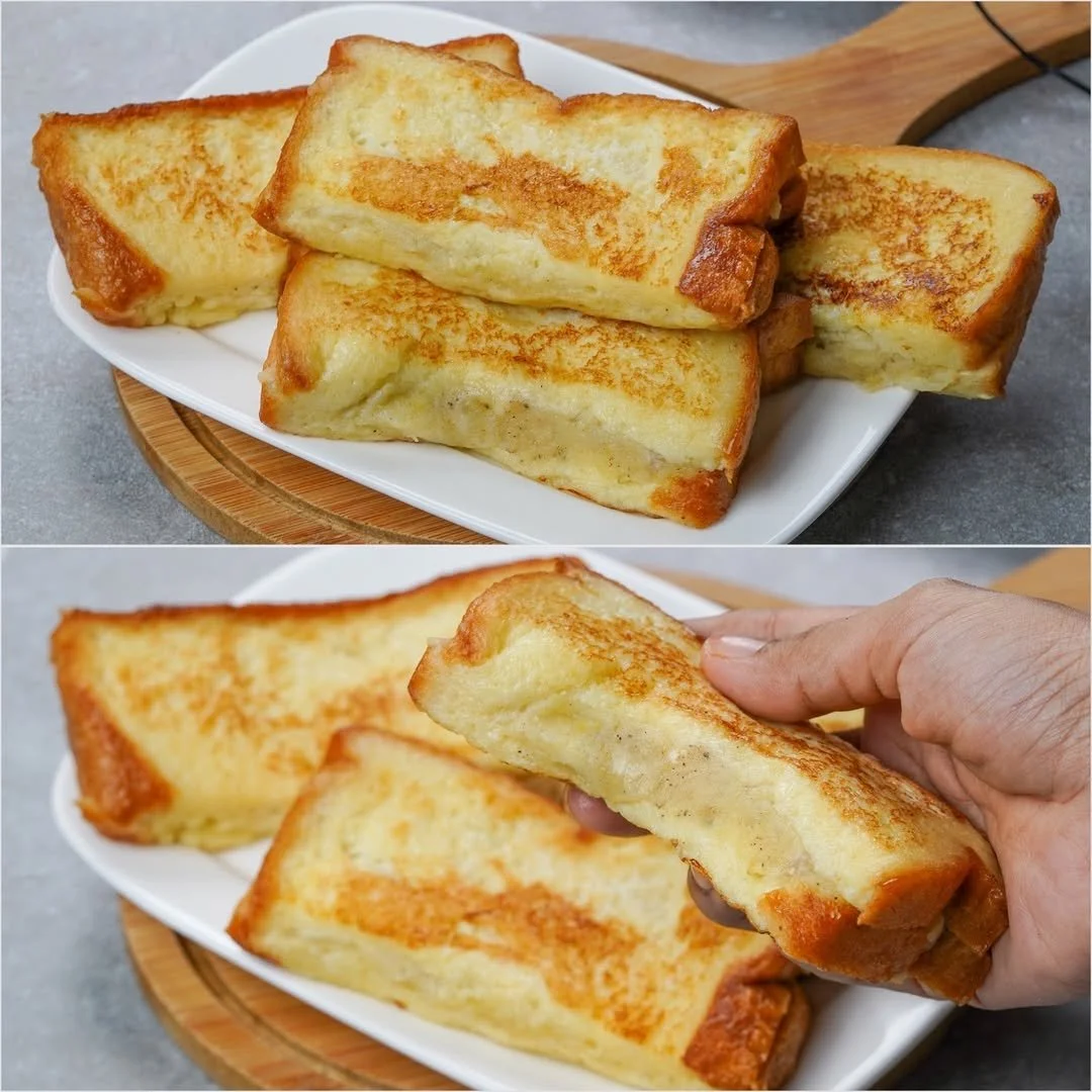 Delicious Egg Potato French Toast served on a plate with syrup and berries