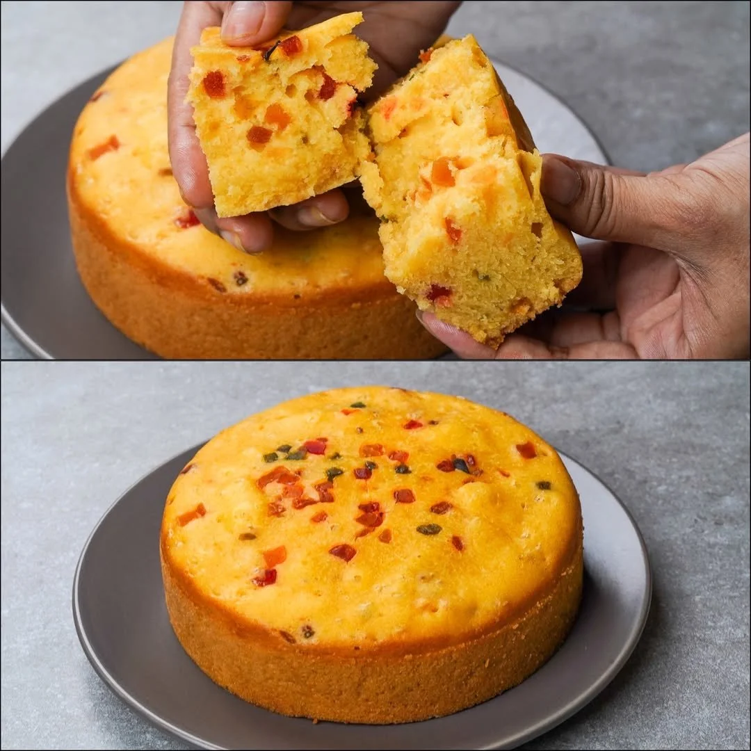 Delicious eggless custard cake with creamy texture and rich flavor