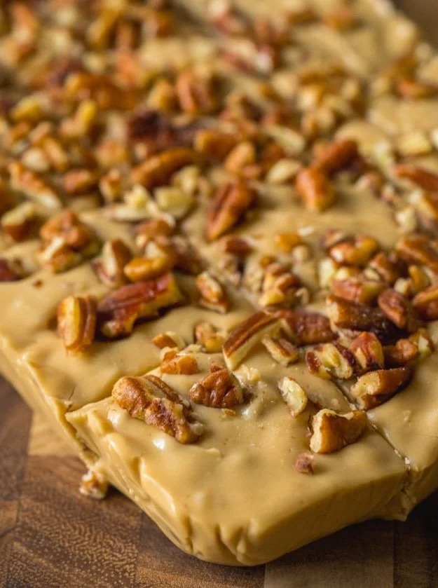 Delicious Italian caramel fudge served on a plate, perfect for dessert lovers.