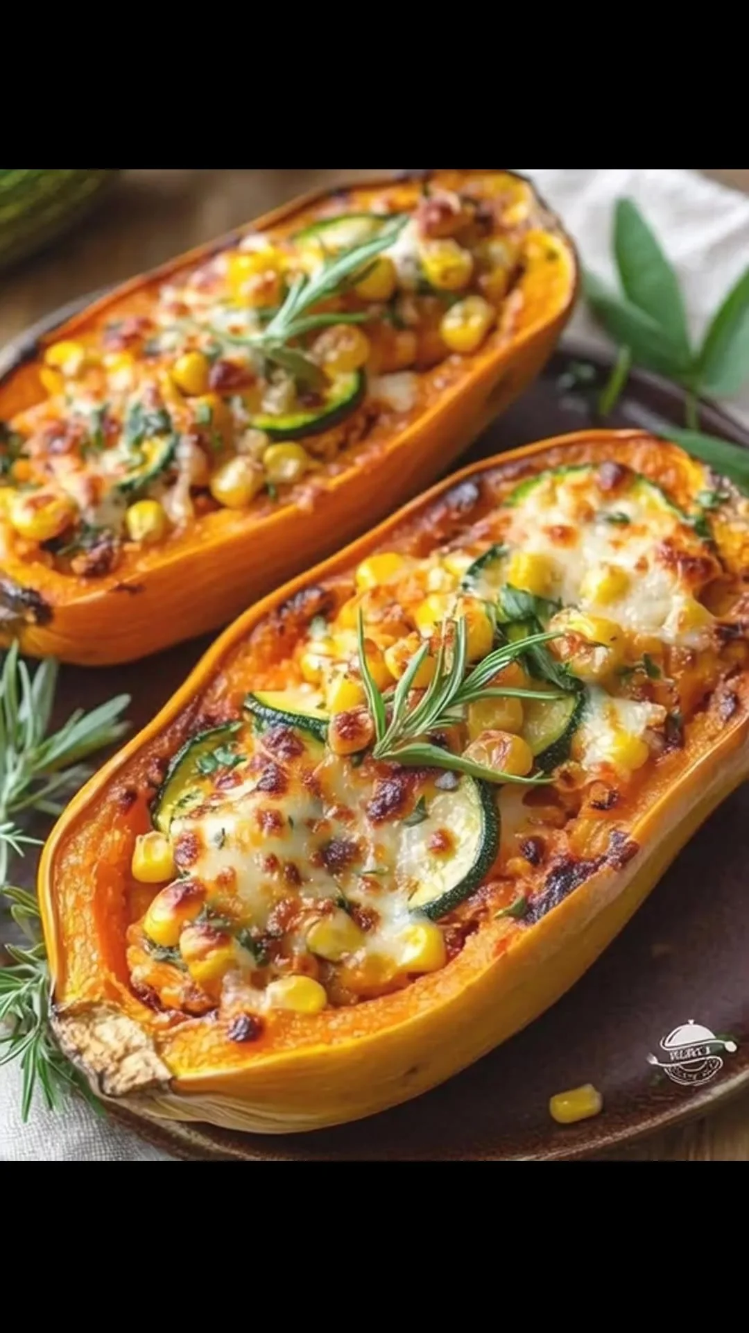 Savory stuffed butternut squash filled with flavorful ingredients