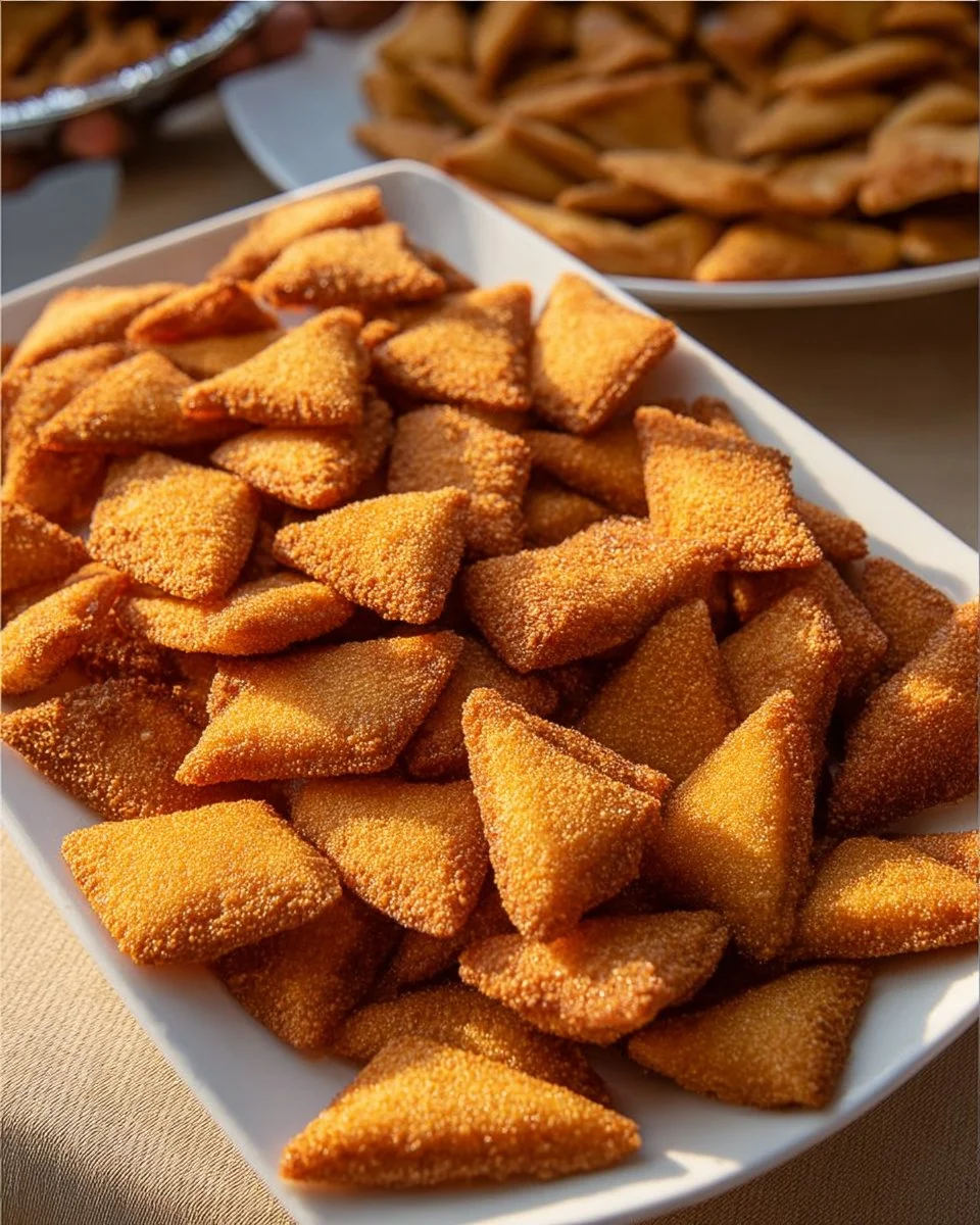 Crispy semolina snacks served in a bowl, perfect for snacking.