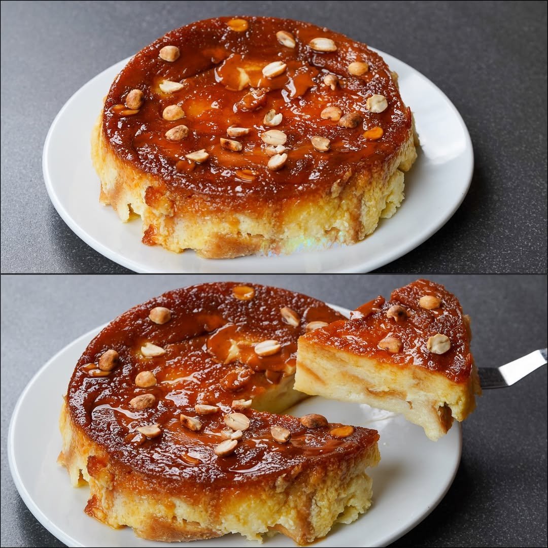Caramel Bread Nut Pudding