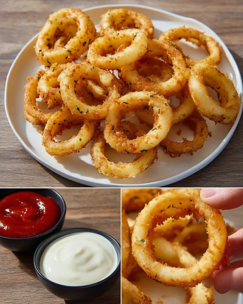 Crunchy potato garlic ring chips ready to be enjoyed as a tasty snack.