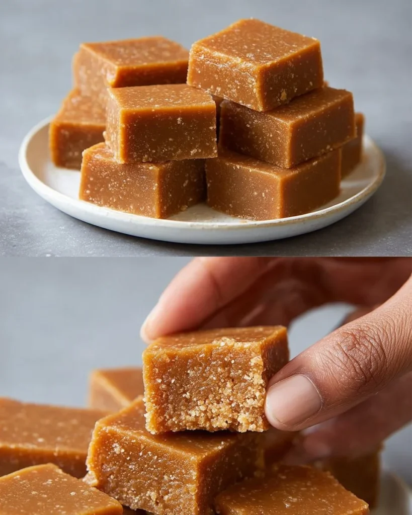 Delicious Rice Halwa Fudge made with rice and sweets, a traditional dessert.