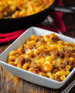 A hearty bowl of old-fashioned goulash, showcasing rich flavors and ingredients.